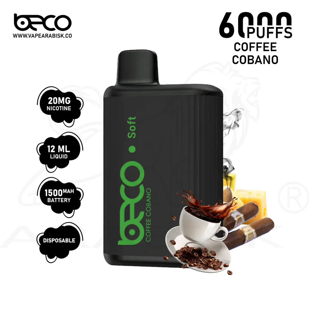 BECO SOFT 6000 PUFFS 20MG - COFFEE COBANO 