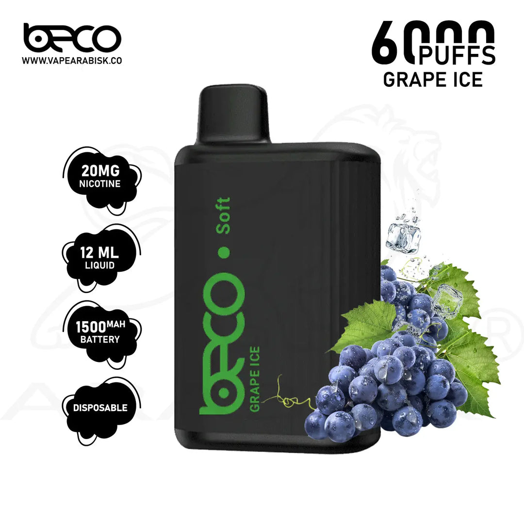 BECO SOFT 6000 PUFFS 20MG - GRAPE ICE 