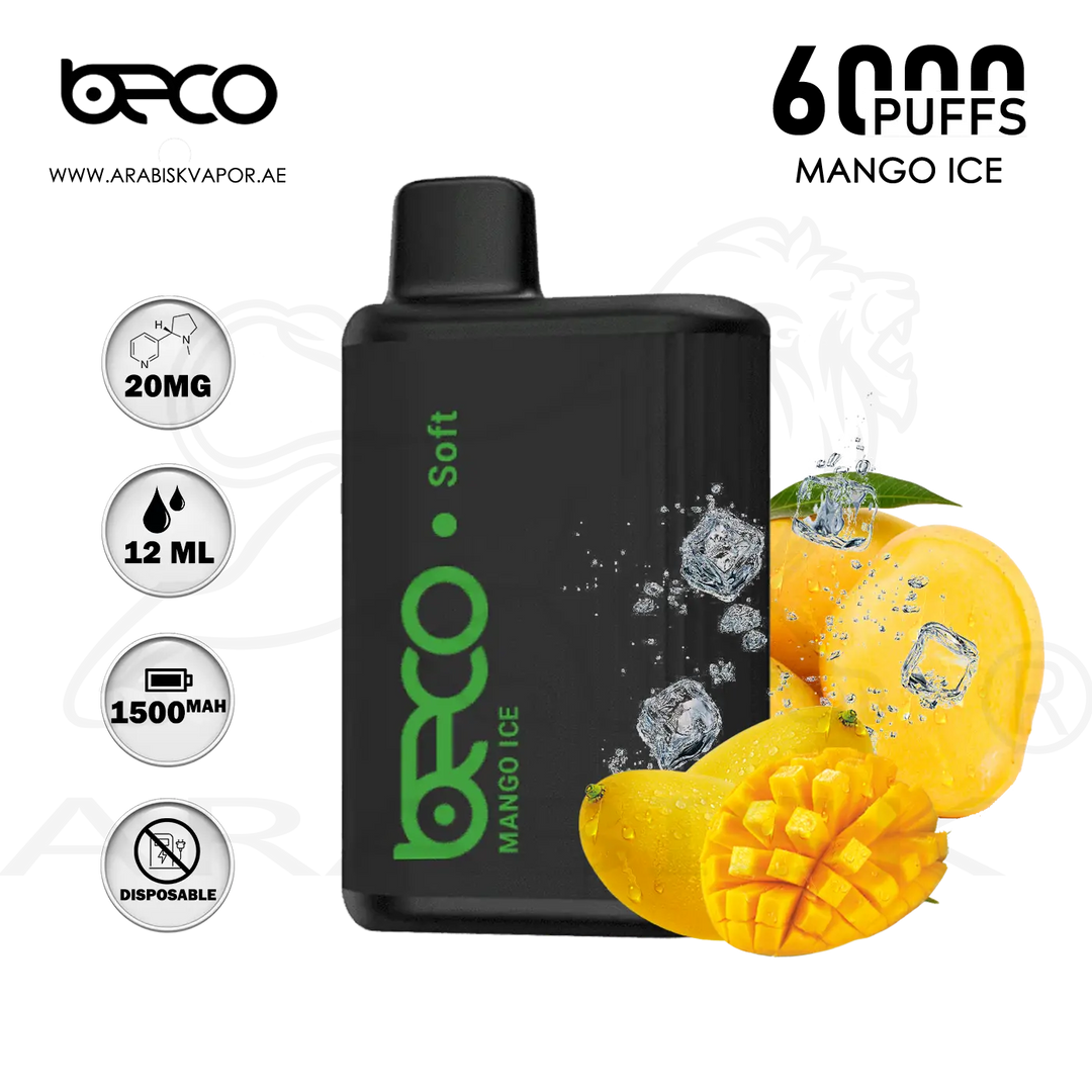 Buy BECO SOFT 6000 Puffs - Mango Ice Disposable Device (20mg) Arabisk Vape Buy BECO SOFT 6000 Puffs - Mango Ice Disposable Device (20mg) Arabisk Vape