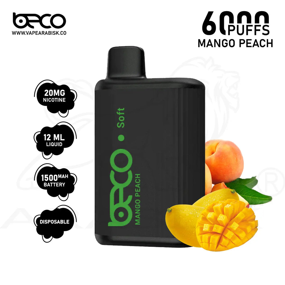 BECO SOFT 6000 PUFFS 20MG - MANGO PEACH 