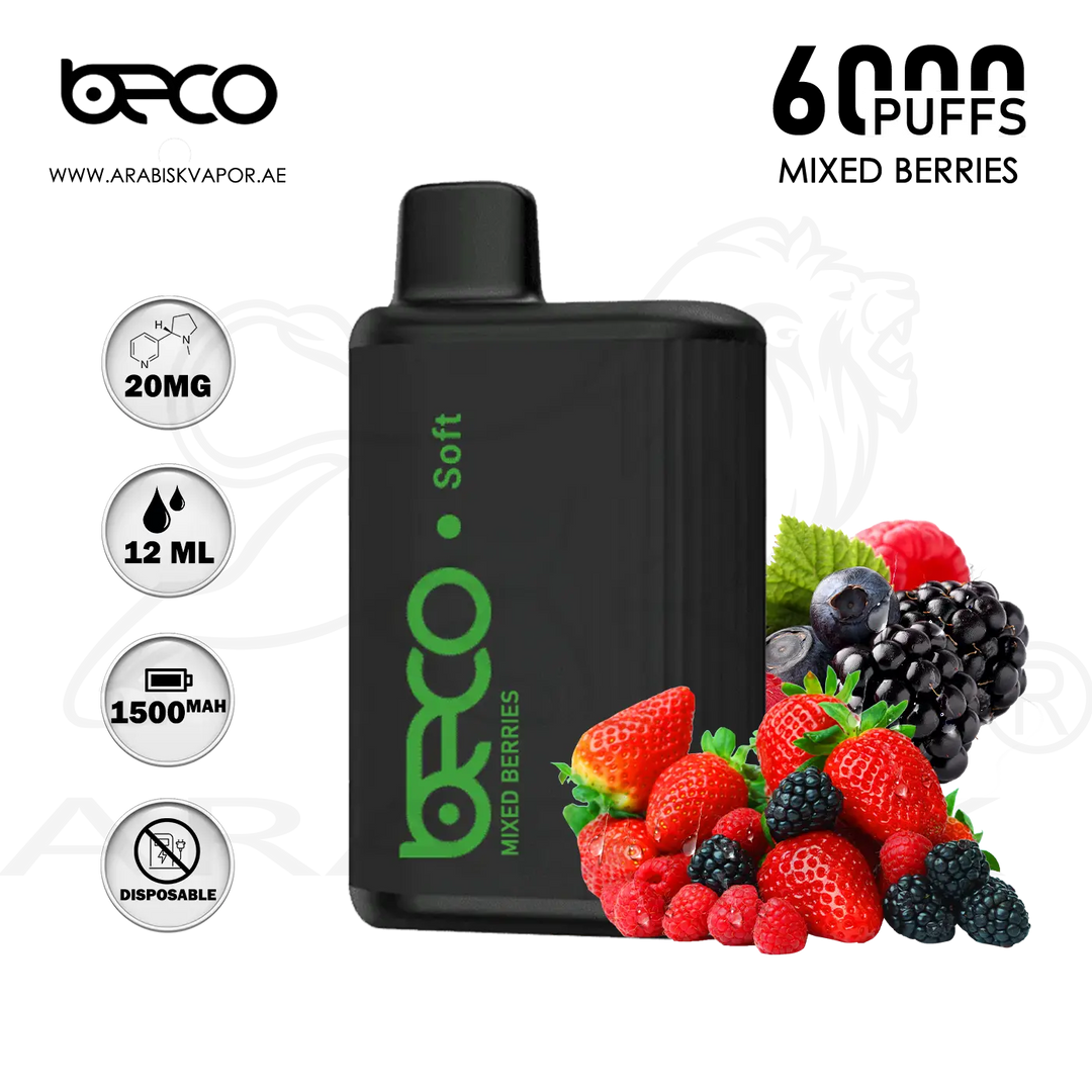 Buy BECO SOFT 6000 Puffs - Mixed Berry Disposable Device (20mg) Arabisk Vape Buy BECO SOFT 6000 Puffs - Mixed Berry Disposable Device (20mg) Arabisk Vape