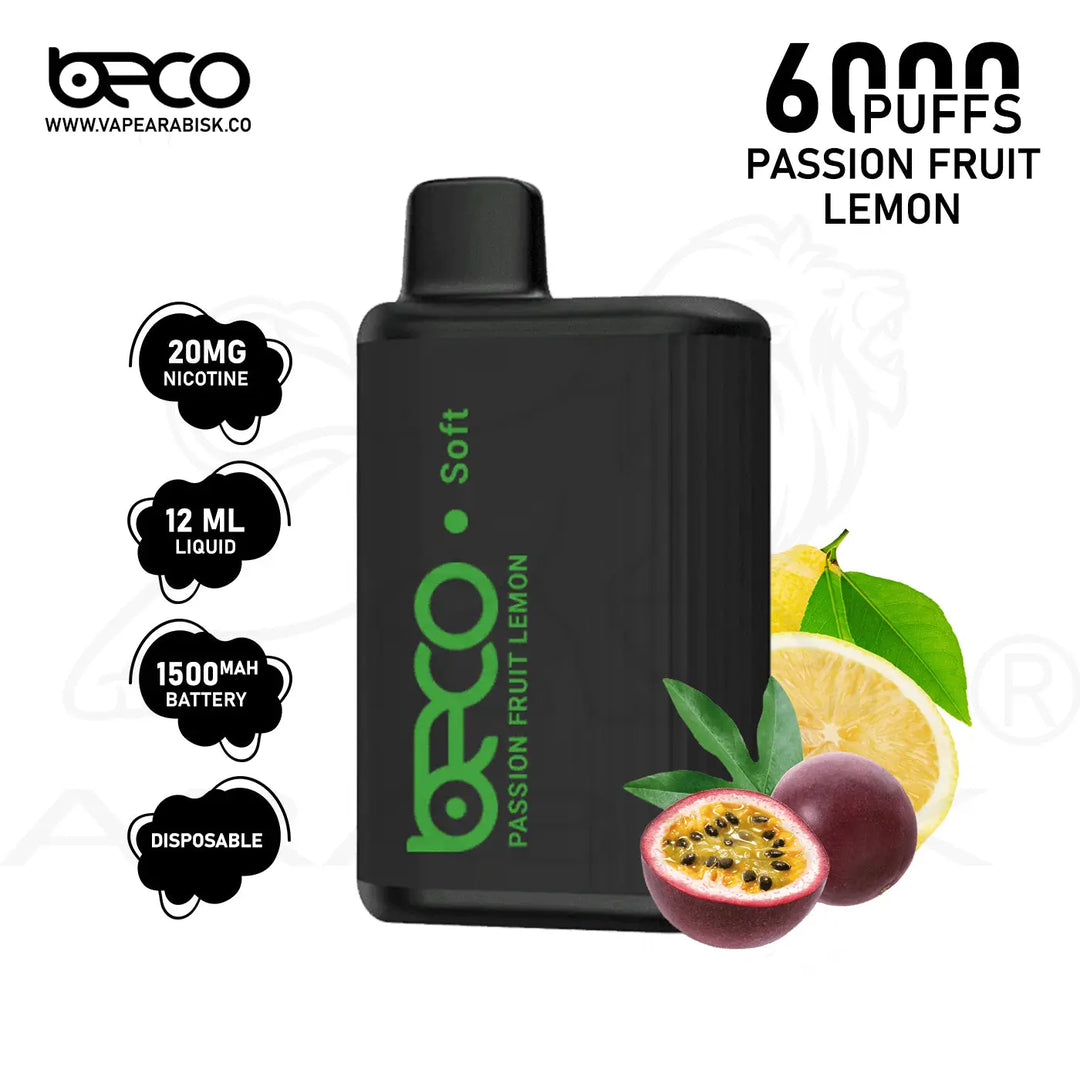 BECO SOFT 6000 PUFFS 20MG - PASSION FRUIT LEMON 