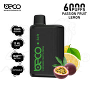 BECO SOFT 6000 PUFFS 20MG - PASSION FRUIT LEMON 