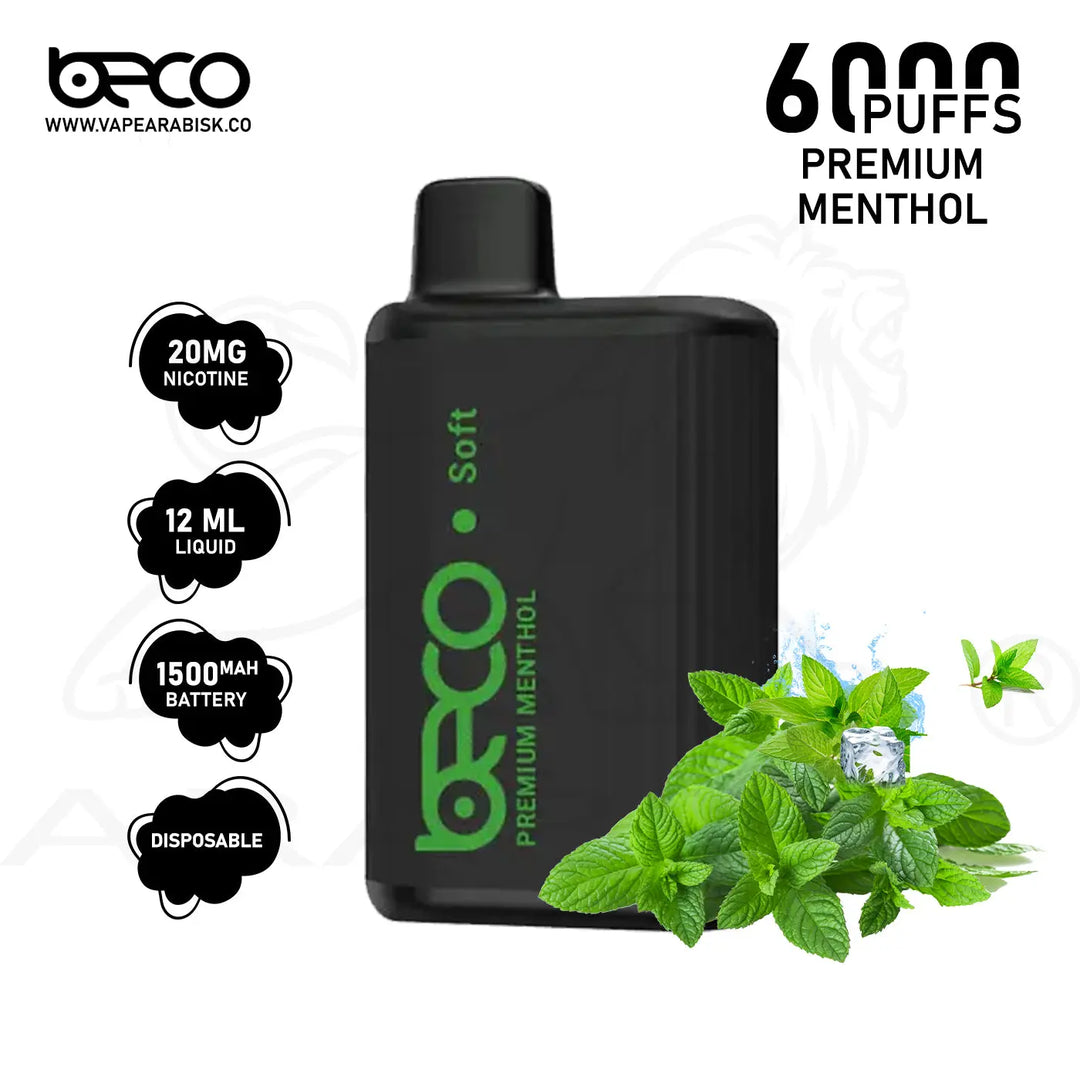 BECO SOFT 6000 PUFFS 20MG - PREMIUM MENTHOL 