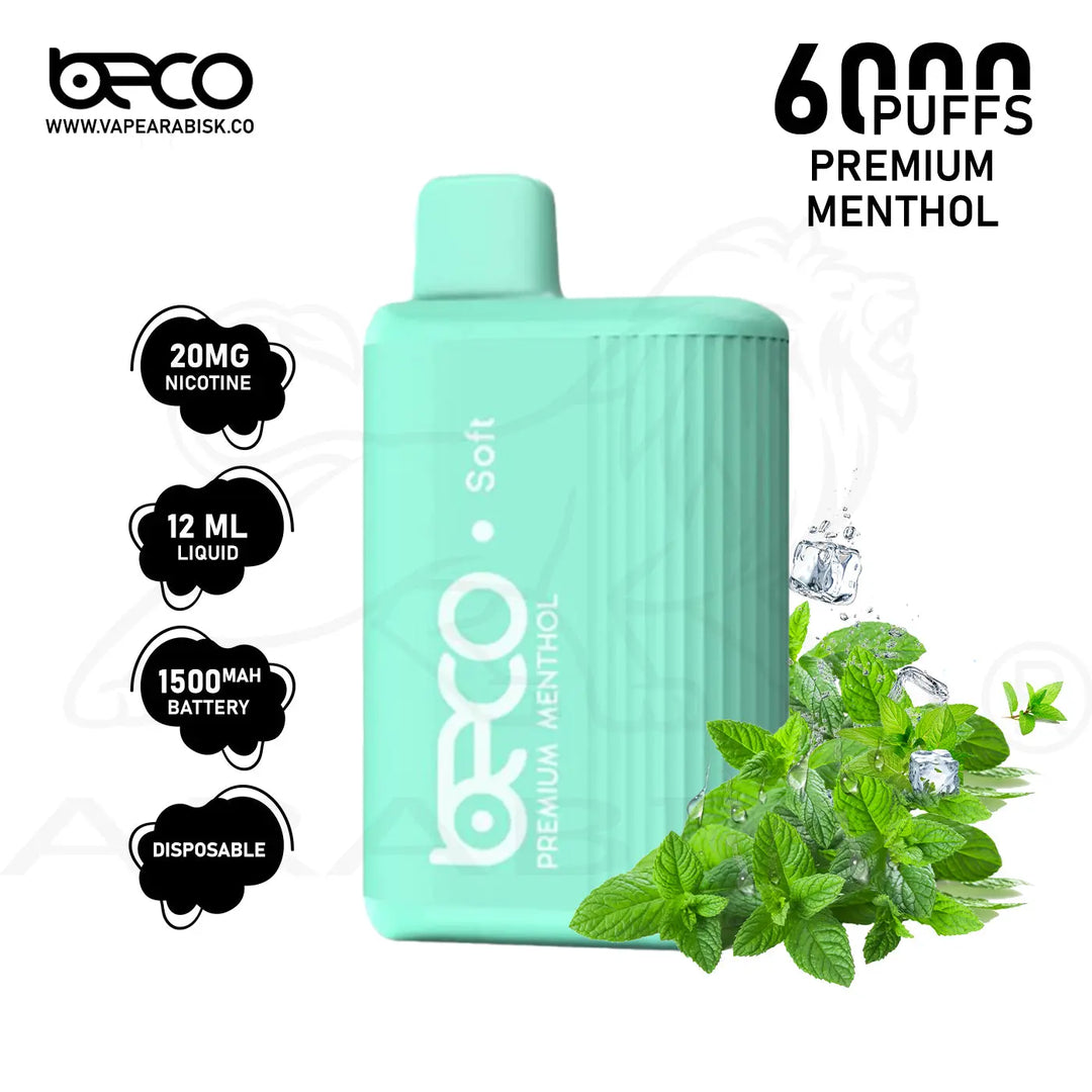 BECO SOFT 6000 PUFFS 20MG - PREMIUM MENTHOL 