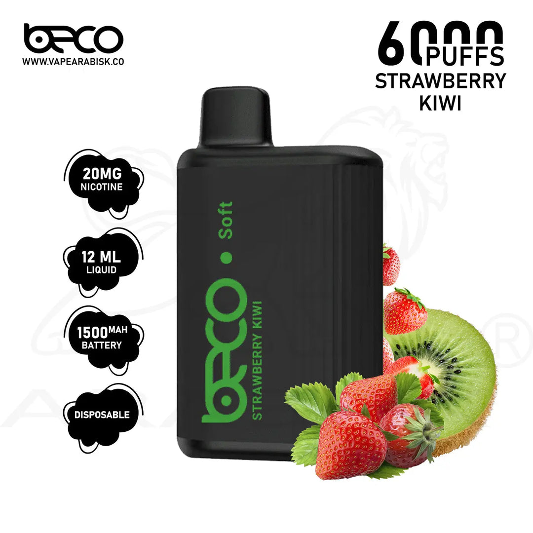 BECO SOFT 6000 PUFFS 20MG - STRAWBERRY KIWI 