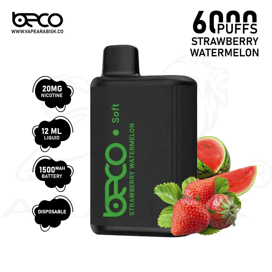 BECO SOFT 6000 PUFFS 20MG - STRAWBERRY WATERMELON 