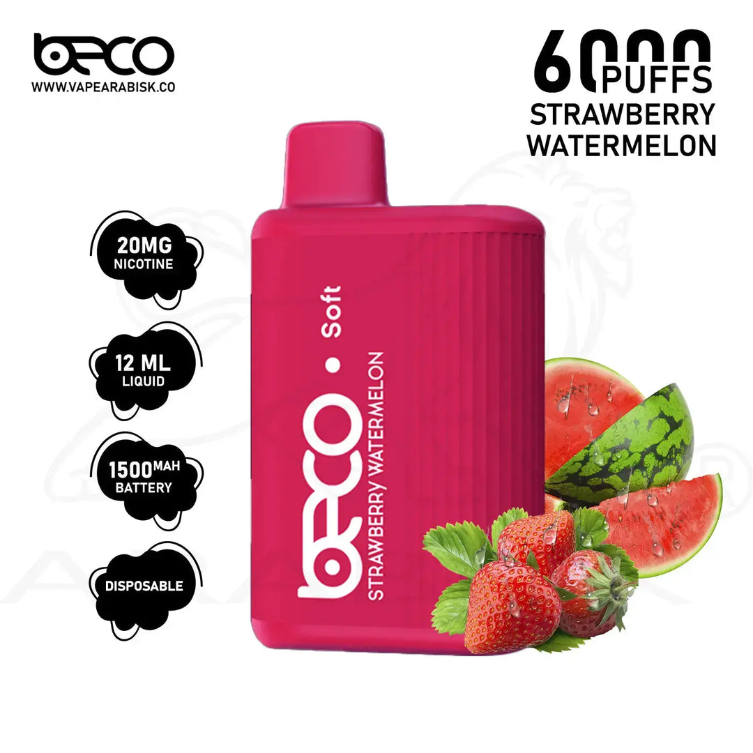 BECO SOFT 6000 PUFFS 20MG - STRAWBERRY WATERMELON