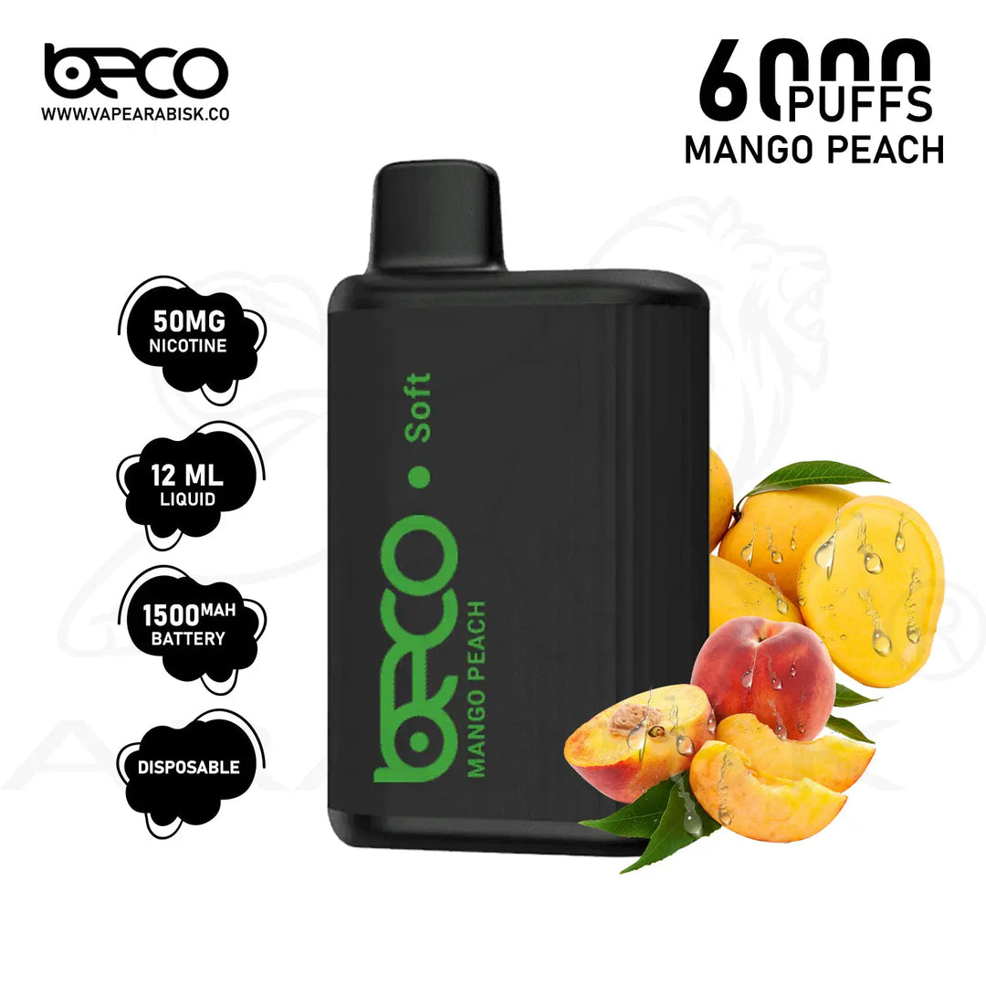 BECO SOFT 6000 PUFFS 50MG - MANGO PEACH 