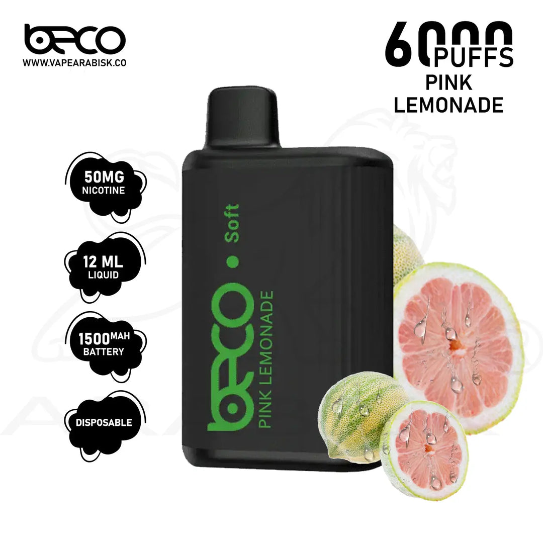 BECO SOFT 6000 PUFFS 50MG - PINK LEMONADE 