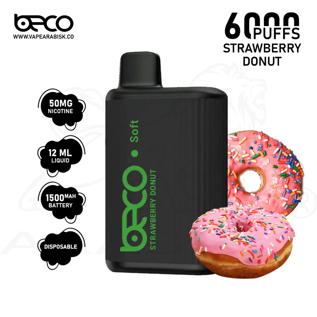 BECO SOFT 6000 PUFFS 50MG - STRAWBERRY DONUT 