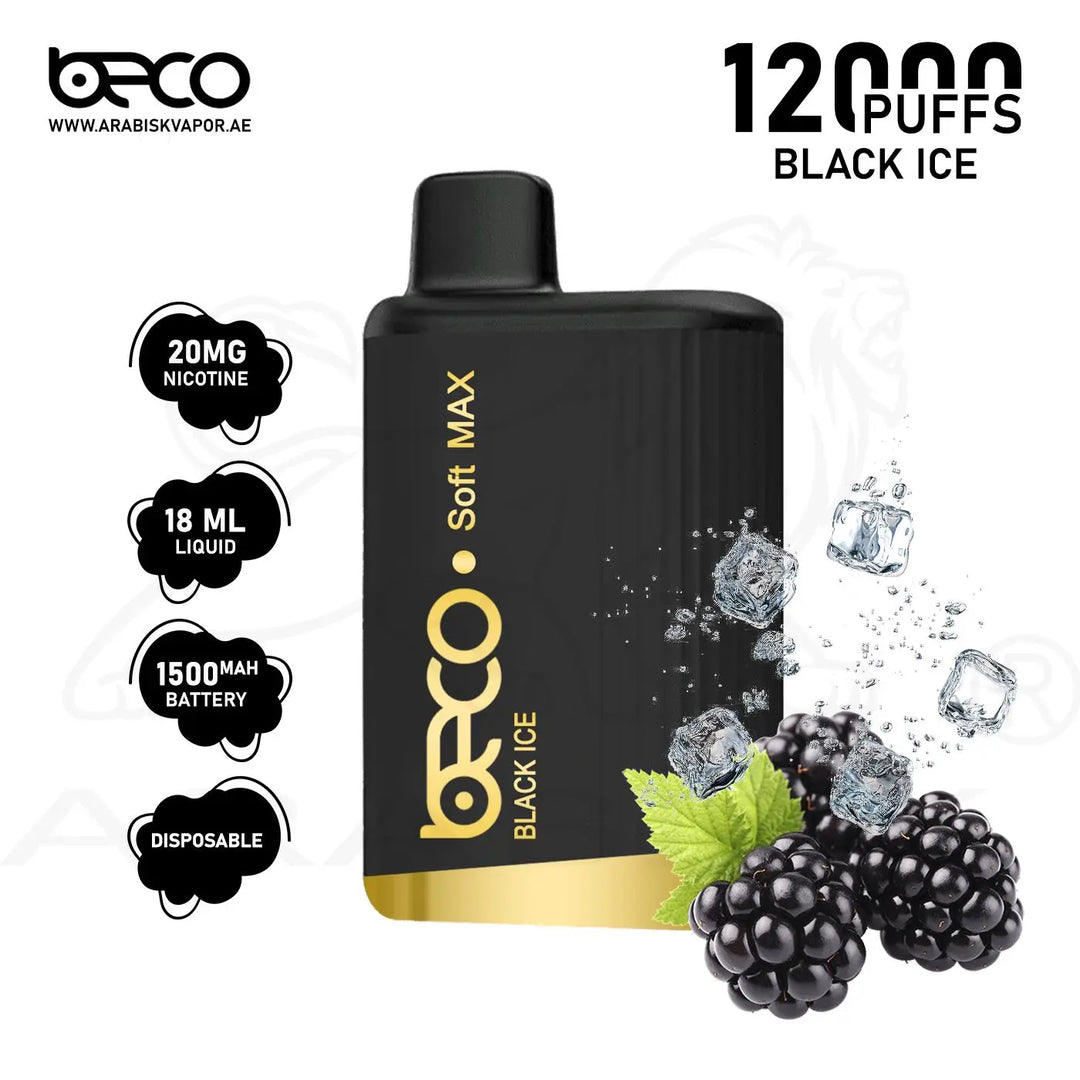 BECO SOFT MAX 12000 PUFFS 20MG - BLACK ICE - Arabisk Vape