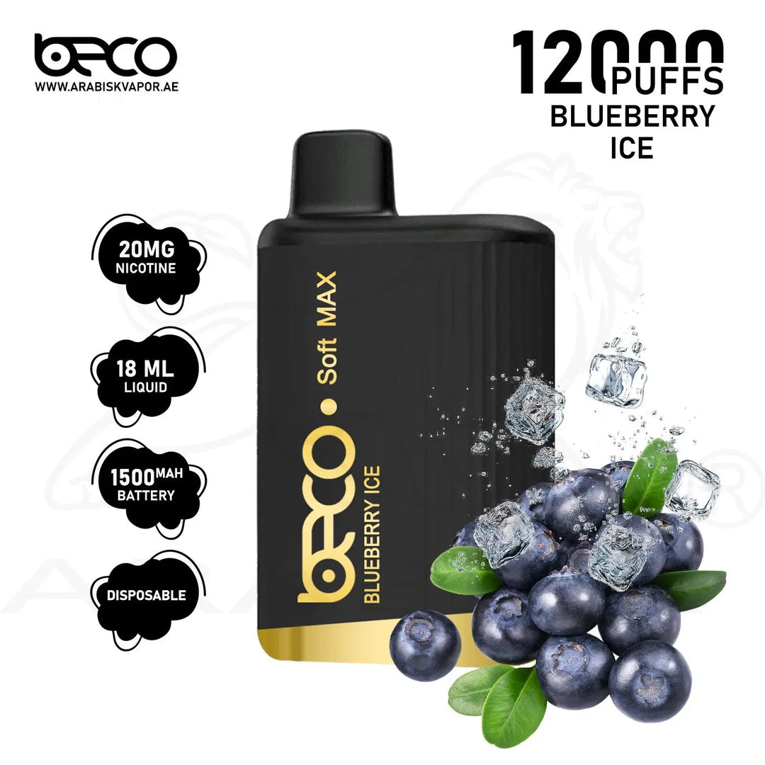 BECO SOFT MAX 12000 PUFFS 20MG - BLUEBERRY ICE 