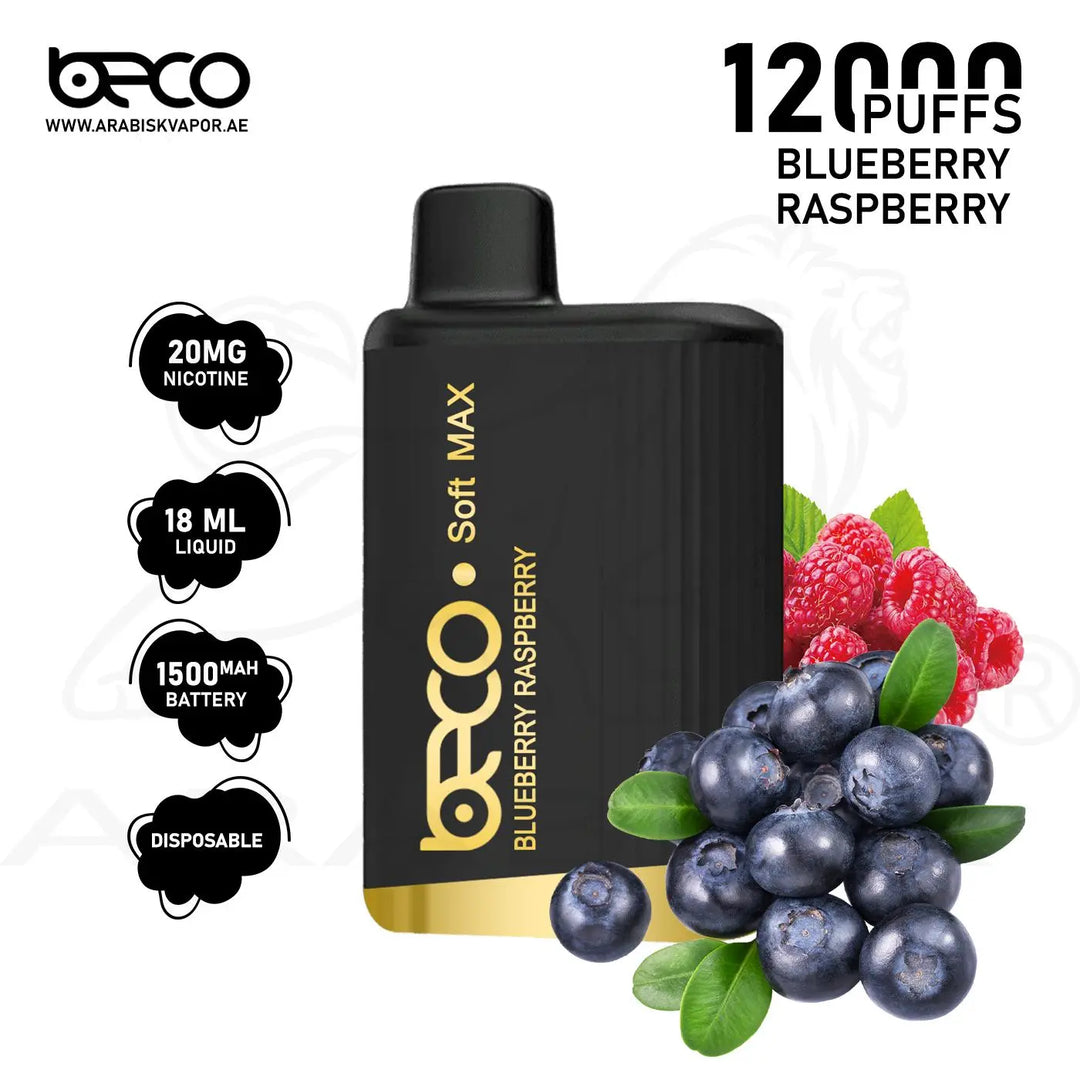 BECO SOFT MAX 12000 PUFFS 20MG - BLUEBERRY RASPBERRY 