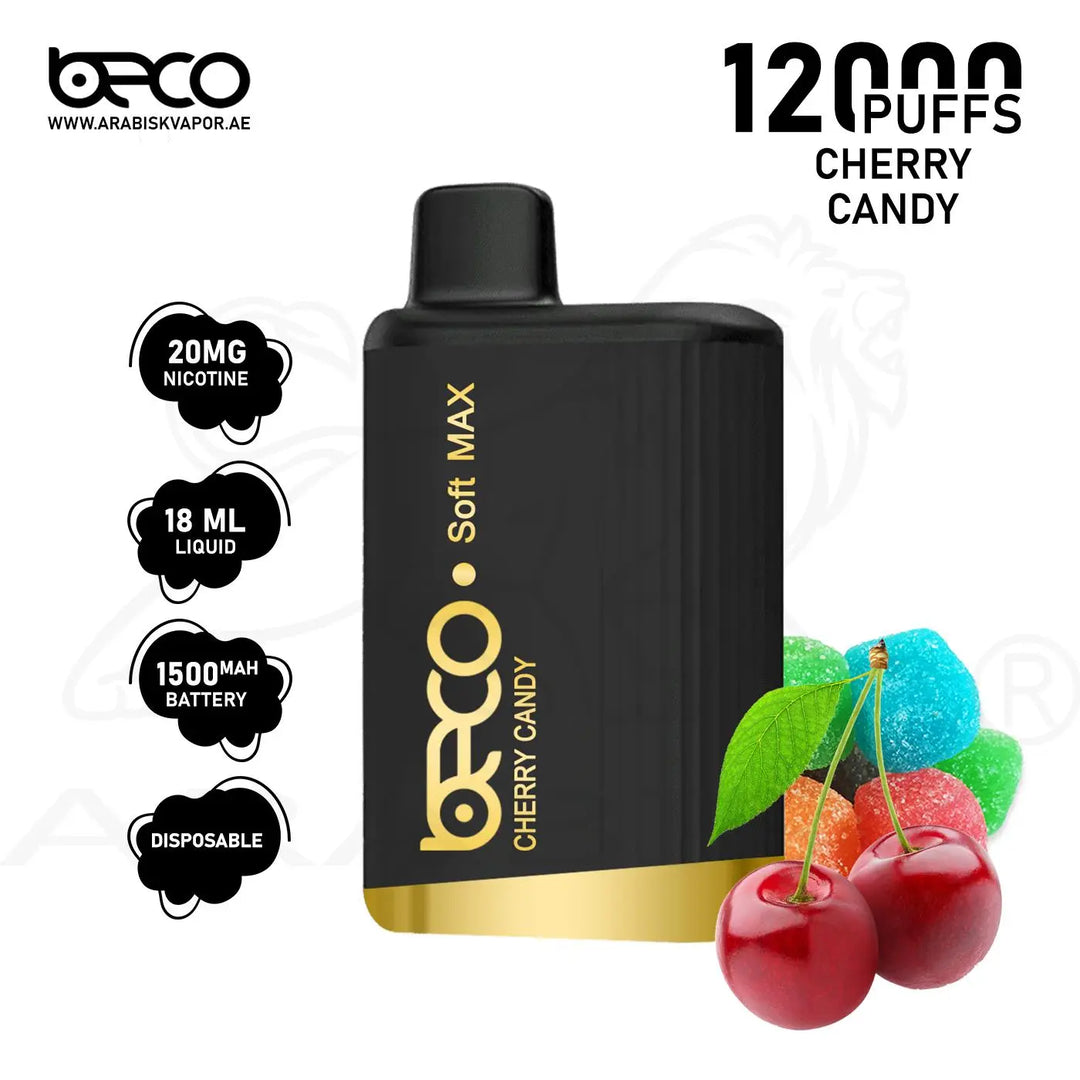 BECO SOFT MAX 12000 PUFFS 20MG - CHERRY CANDY 