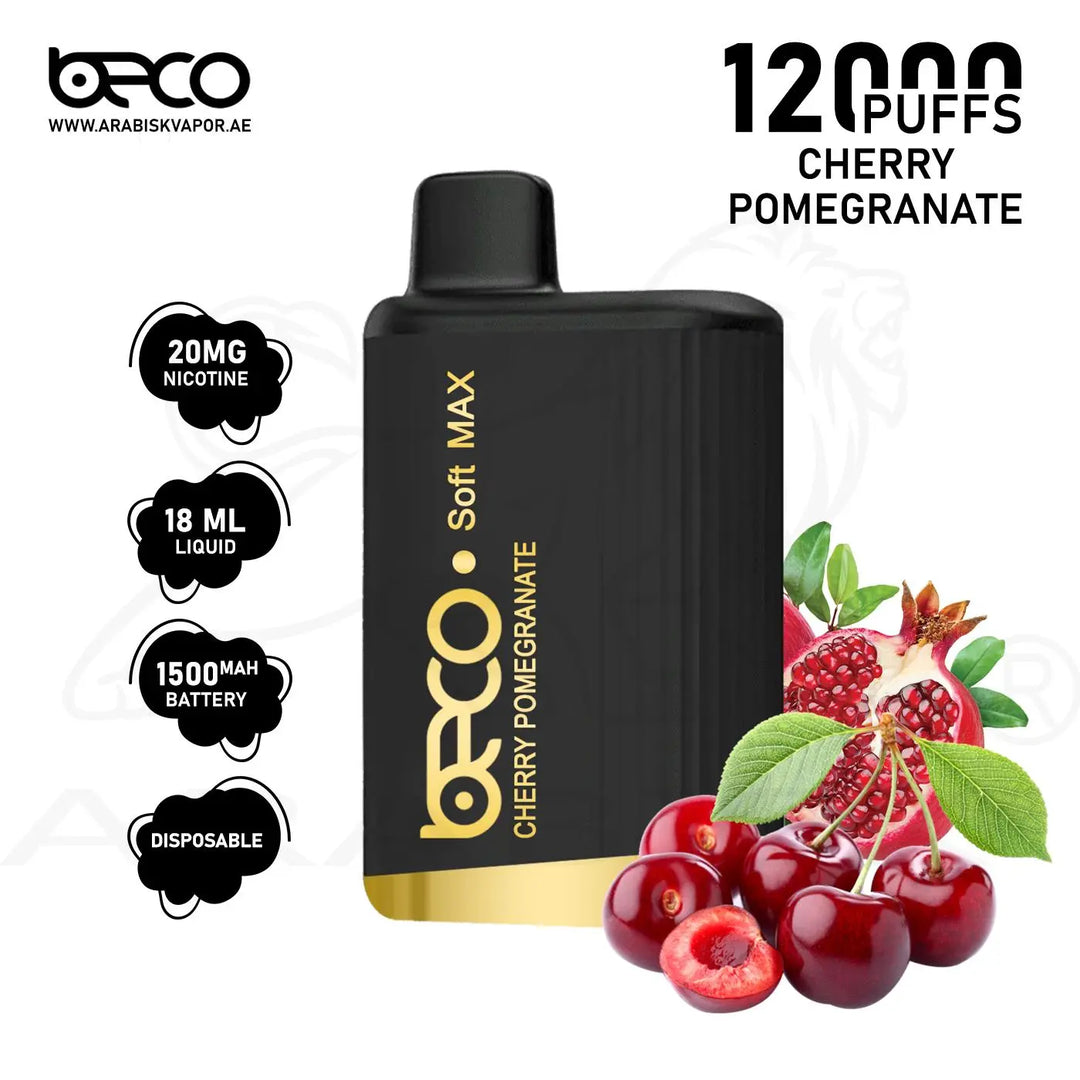 BECO SOFT MAX 12000 PUFFS 20MG - CHERRY POMEGRANATE 