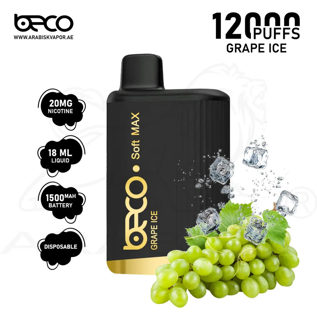 BECO SOFT MAX 12000 PUFFS 20MG - GRAPE ICE 