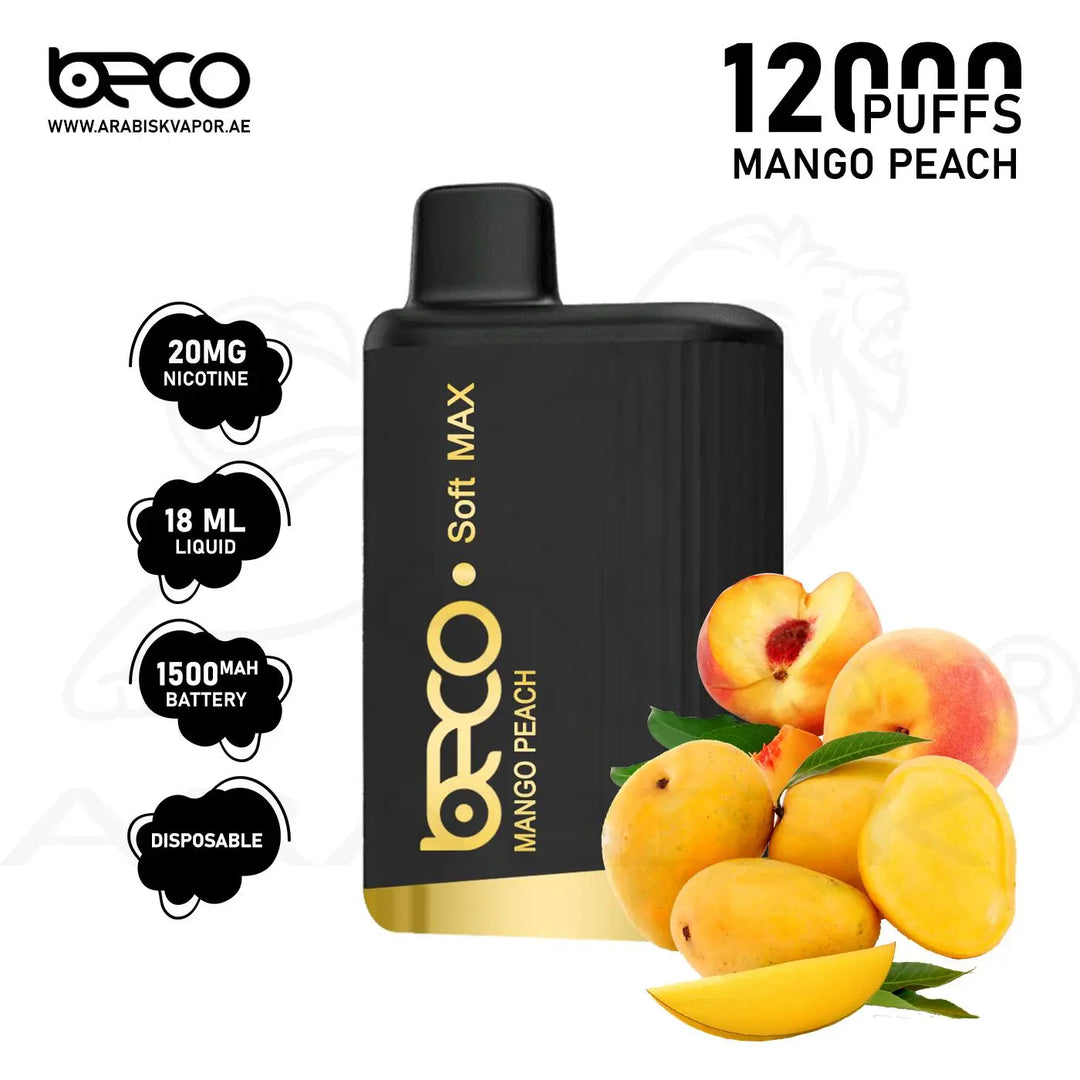 BECO SOFT MAX 12000 PUFFS 20MG - MANGO PEACH 