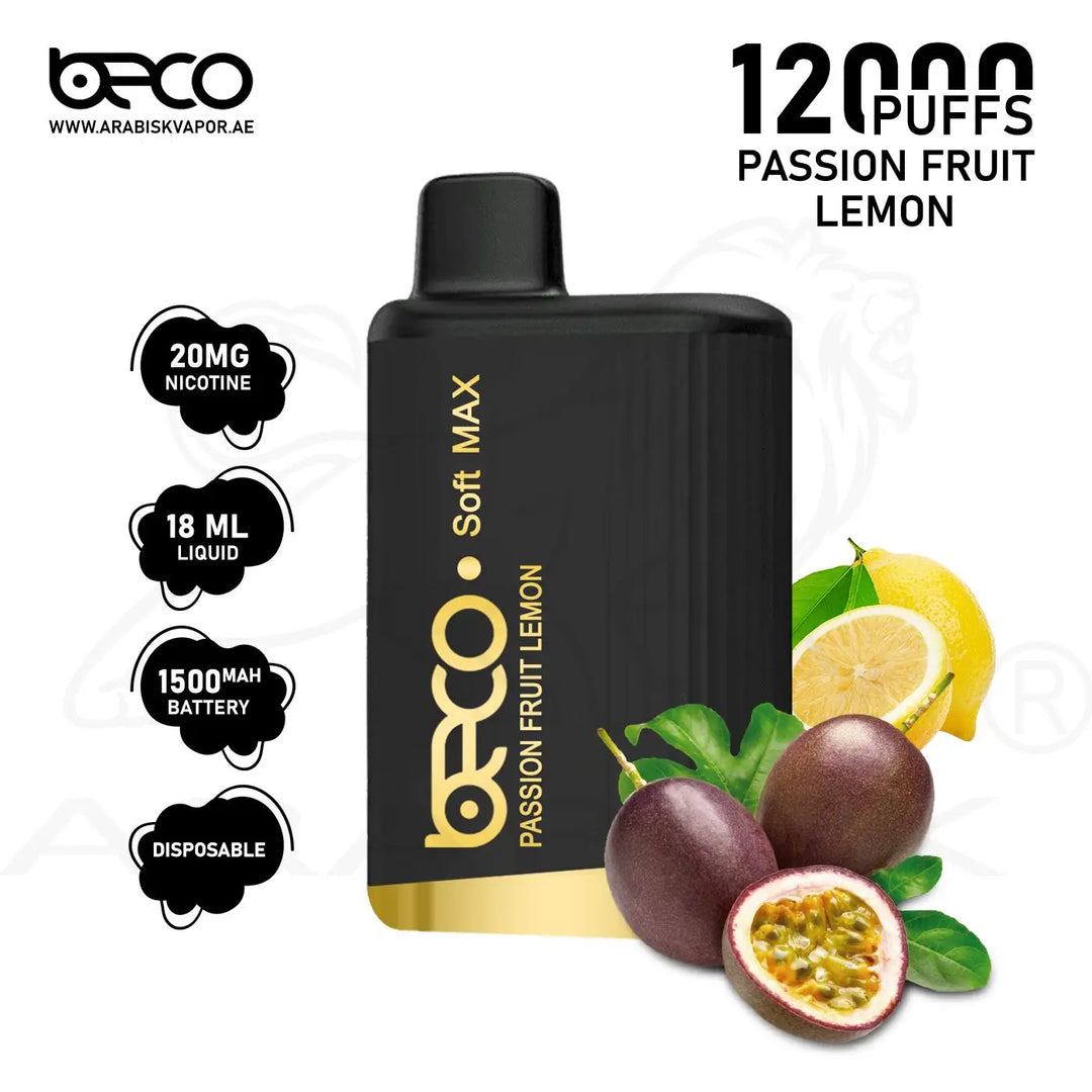 BECO SOFT MAX 12000 PUFFS 20MG - PASSION FRUIT LEMON 