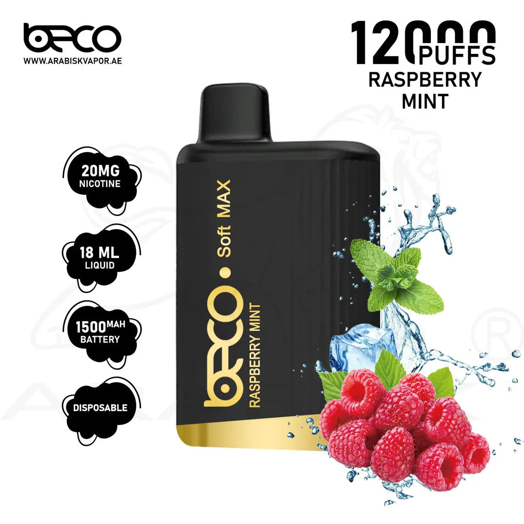 BECO SOFT MAX 12000 PUFFS 20MG - RASPBERRY MINT 