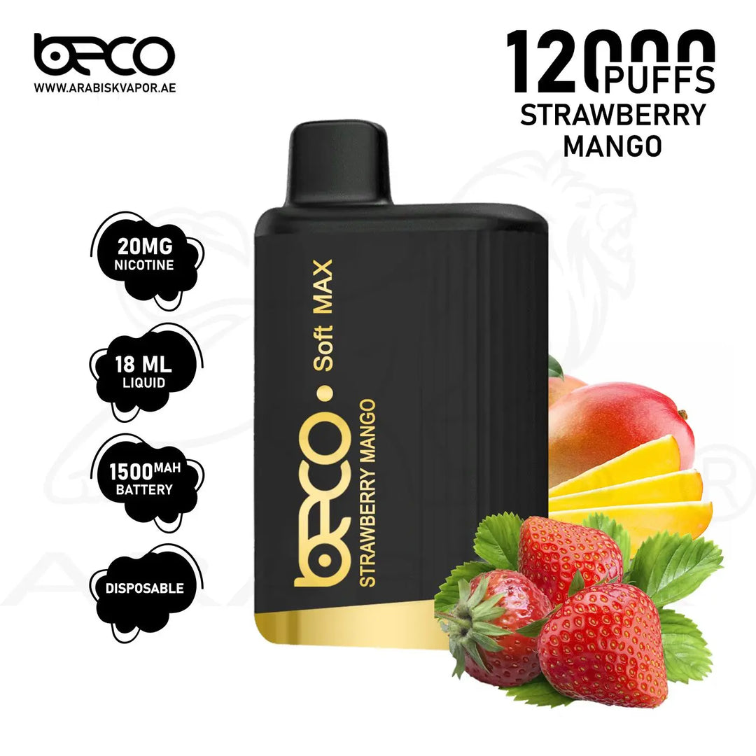 BECO SOFT MAX 12000 PUFFS 20MG - STRAWBERRY MANGO 