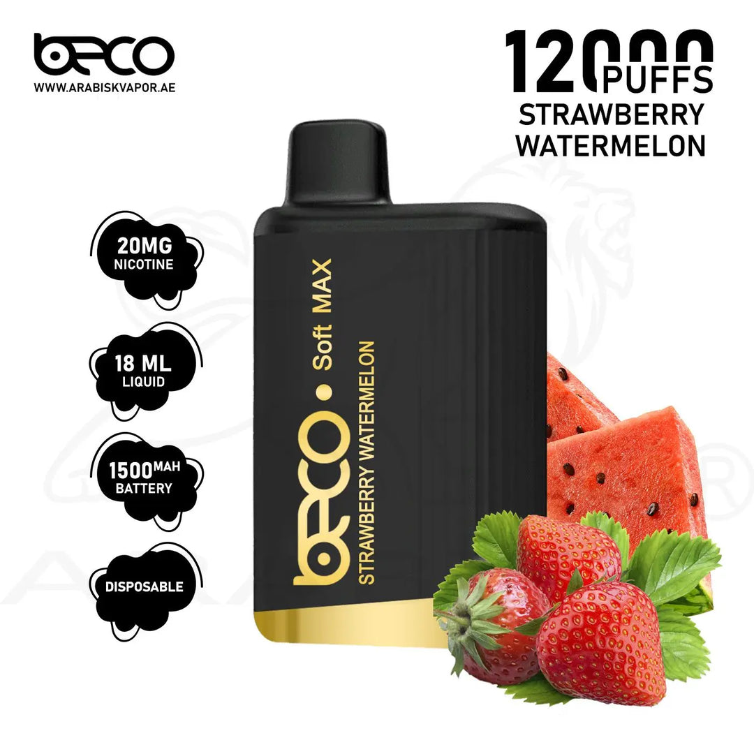 BECO SOFT MAX 12000 PUFFS 20MG - STRAWBERRY WATERMELON 