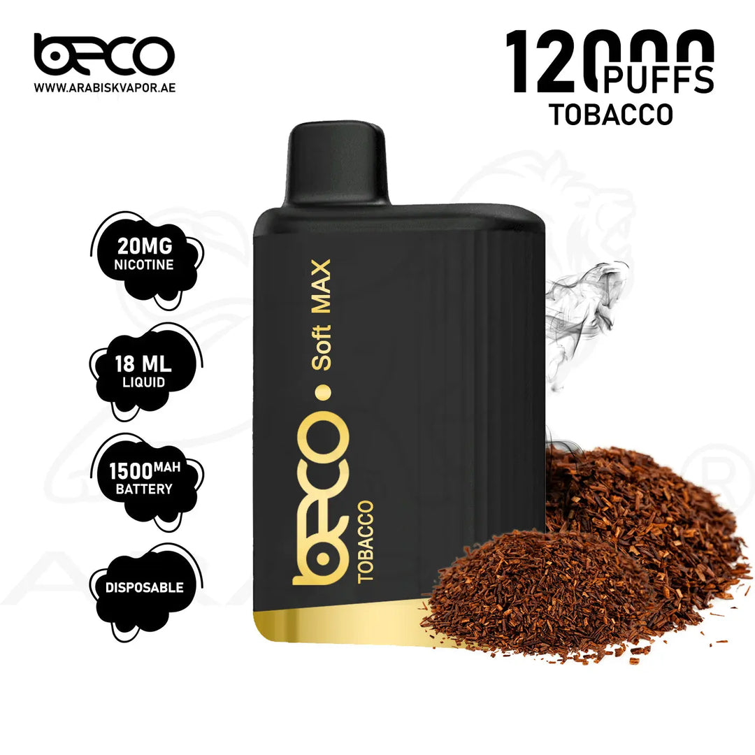 BECO SOFT MAX 12000 PUFFS 20MG - TOBACCO 