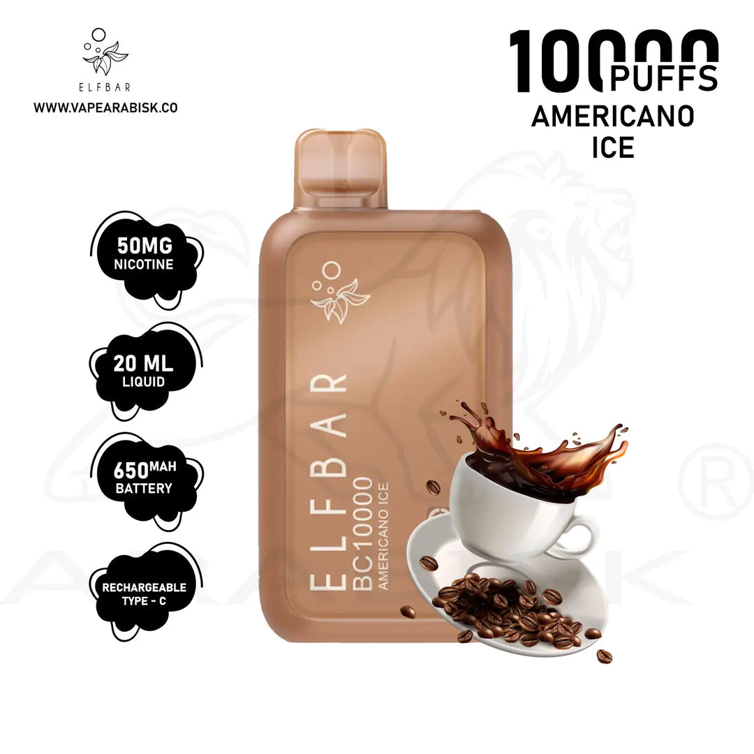 ELF BAR 10000 PUFFS 50MG - AMERICANO ICE 