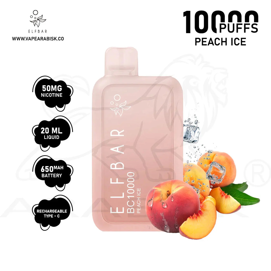 ELF BAR 10000 PUFFS 50MG - PEACH ICE 