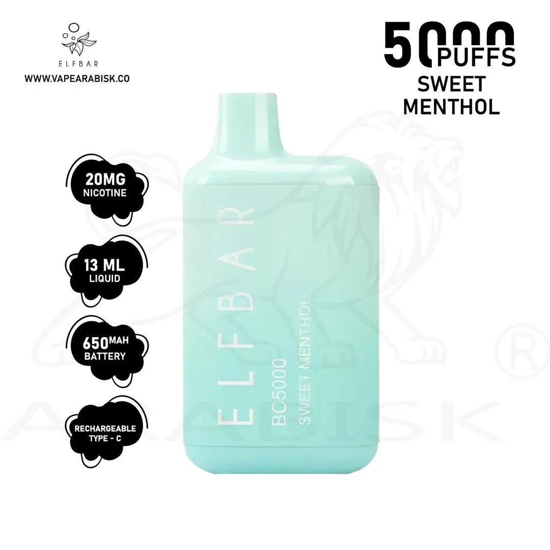 ELF BAR BC5000 PUFFS 20MG - SWEET MENTHOL Elf Bar