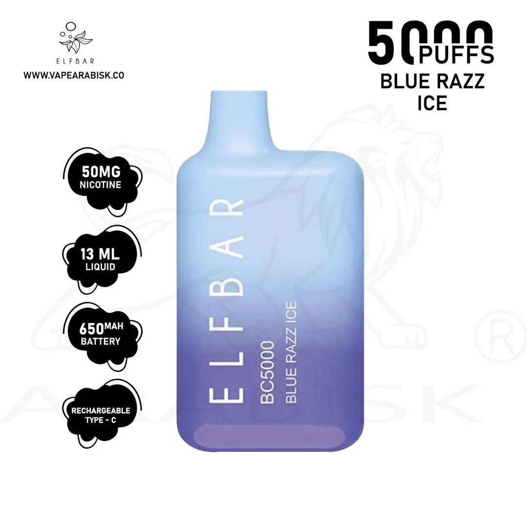 ELF BAR BC5000 PUFFS 50MG - BLUERAZZ ICE Elf Bar