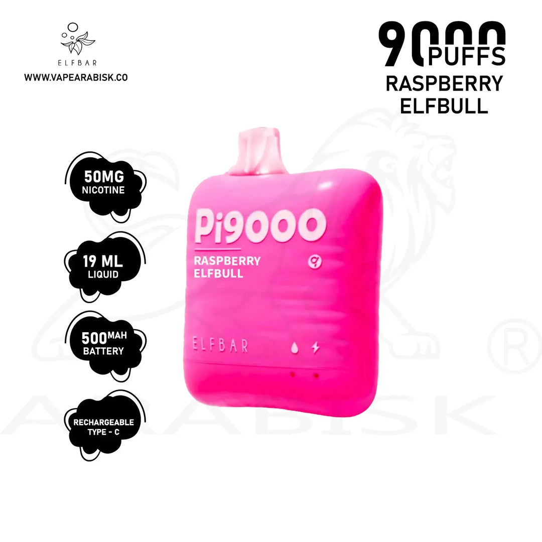 ELF BAR PI9000 PUFFS 50MG - RASPBERRY ELFBULL Elf Bar