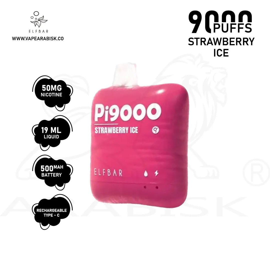 ELF BAR PI9000 PUFFS 50MG - STRAWBERRY ICE Elf Bar