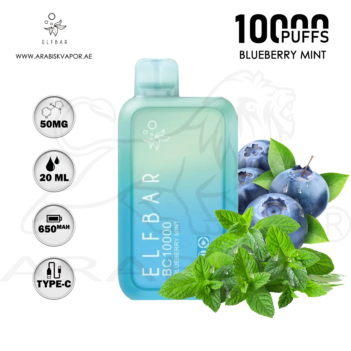 blueberry vape 10000 puffs PUFFMI DuMesh 10000 - Blueberry Ice