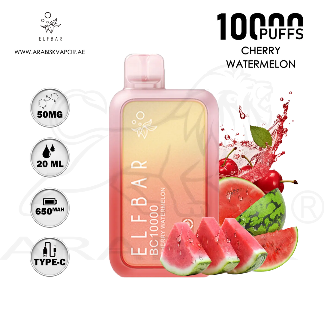 ELF BAR 10000 PUFFS 50 MG - CHERRY WATERMELON Arabisk Vape ELF BAR 10000 PUFFS 50 MG - CHERRY WATERMELON Arabisk Vape