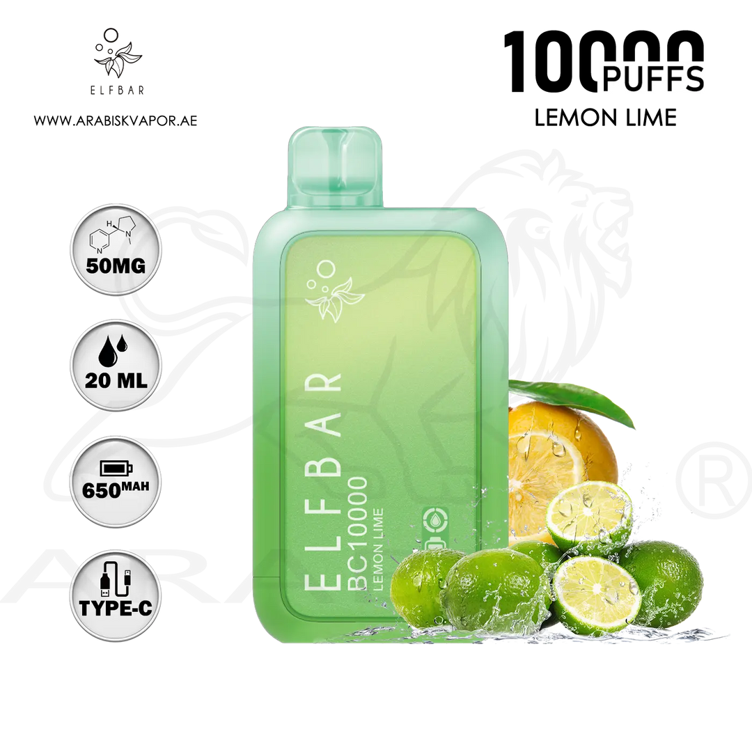 ELF BAR 10000 PUFFS 50 MG - LEMON LIME Arabisk Vape ELF BAR 10000 PUFFS 50 MG - LEMON LIME Arabisk Vape
