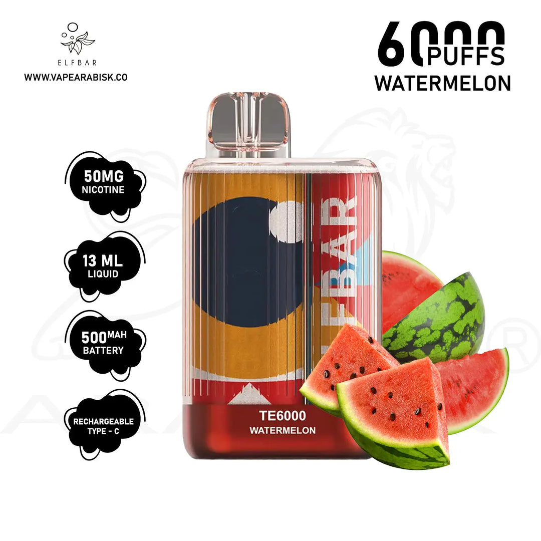 ELFBAR TE6000 PUFFS 50MG - WATERMELON 