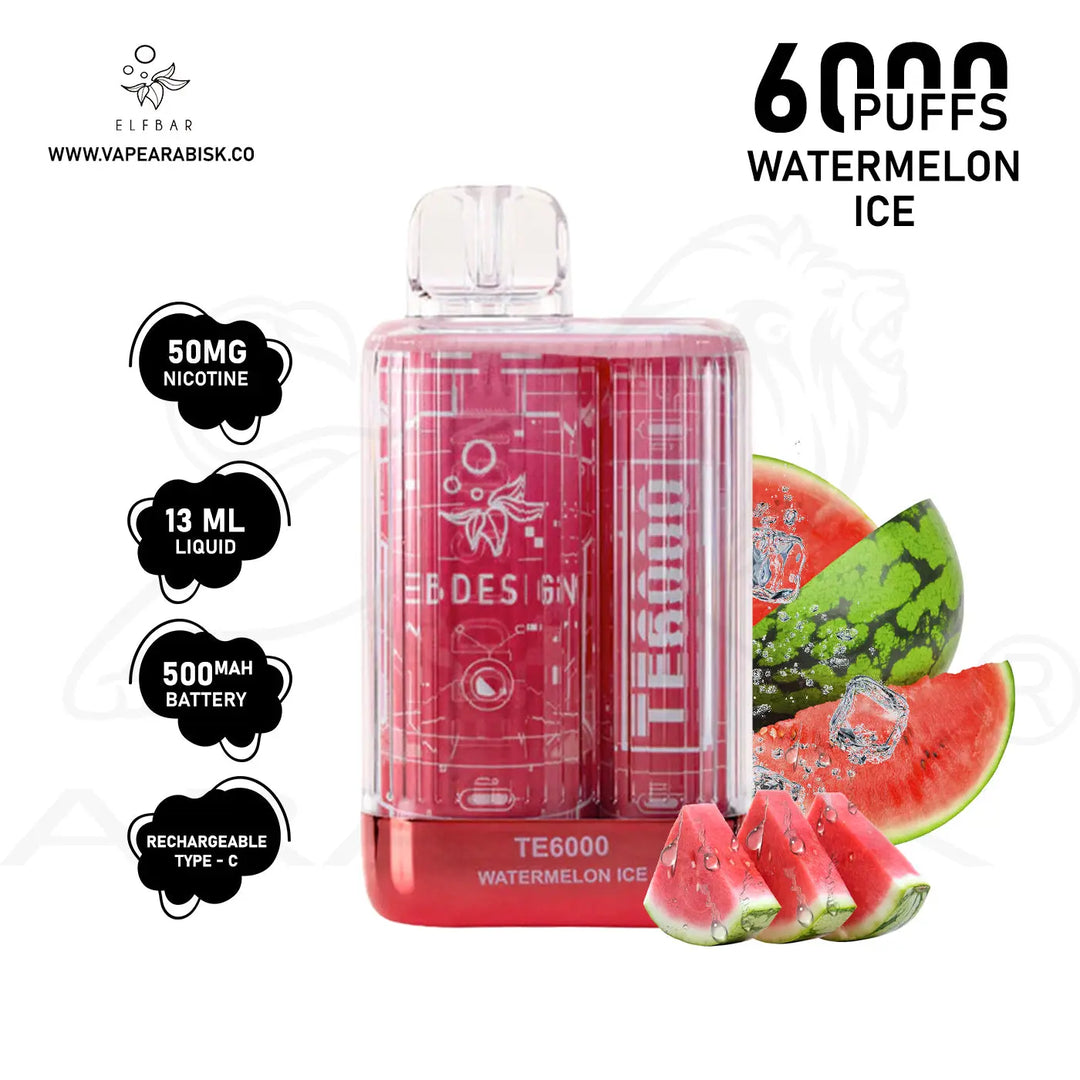 ELFBAR TE6000 PUFFS 50MG - WATERMELON ICE 