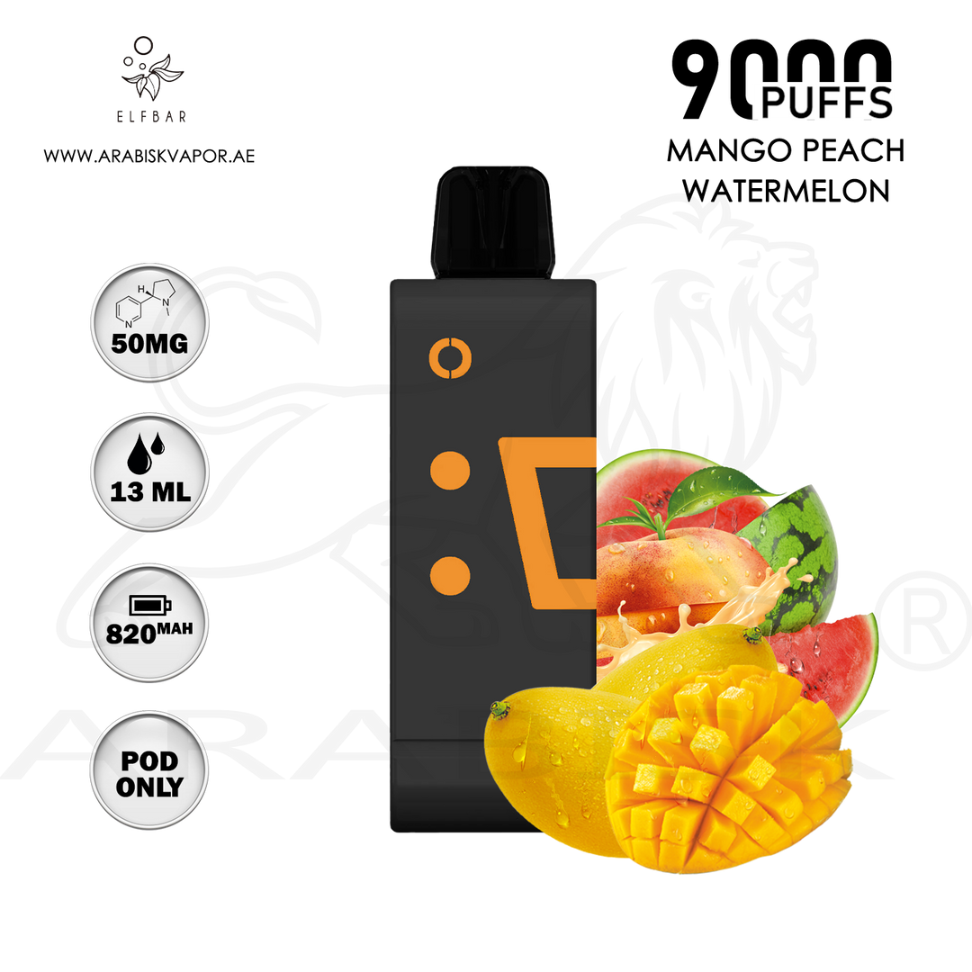 ELFBAR POD EW9000 PUFFS 50MG - MANGO PEACH WATERMELON