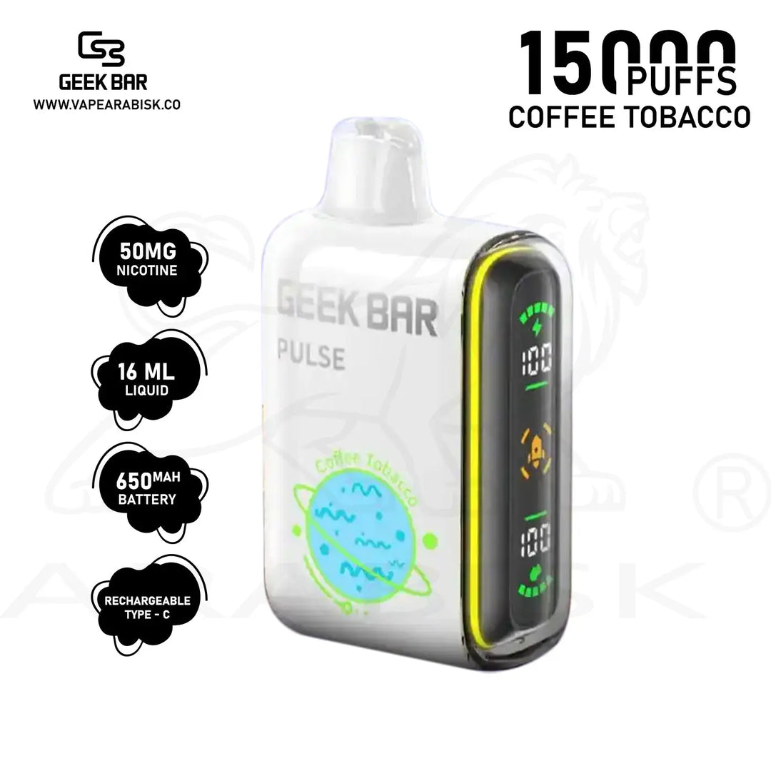 GEEKBAR PULSE 15000 PUFFS 50MG - COFFEE TOBACCO 