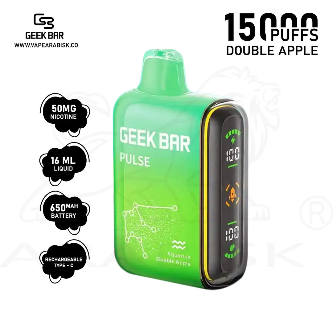 GEEKBAR PULSE 15000 PUFFS 50MG -  DOUBLE APPLE 