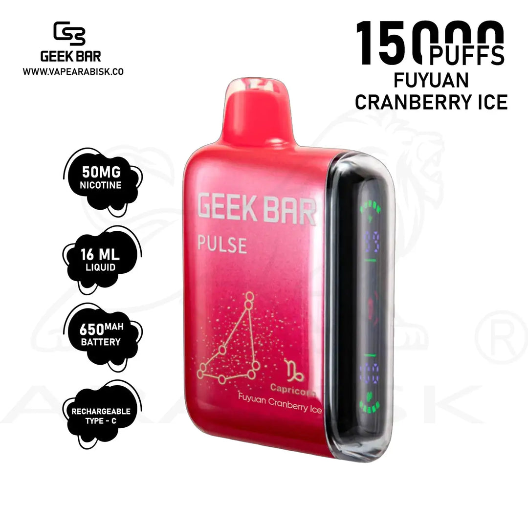 GEEKBAR PULSE 15000 PUFFS 50MG -  FUYUAN CRANBERRY ICE 