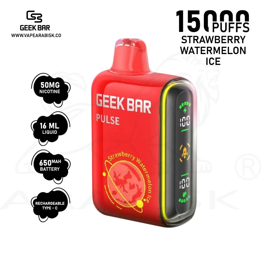 GEEKBAR PULSE 15000 PUFFS 50MG - STRAWBERRY WATERMELON ICE GEEKBAR