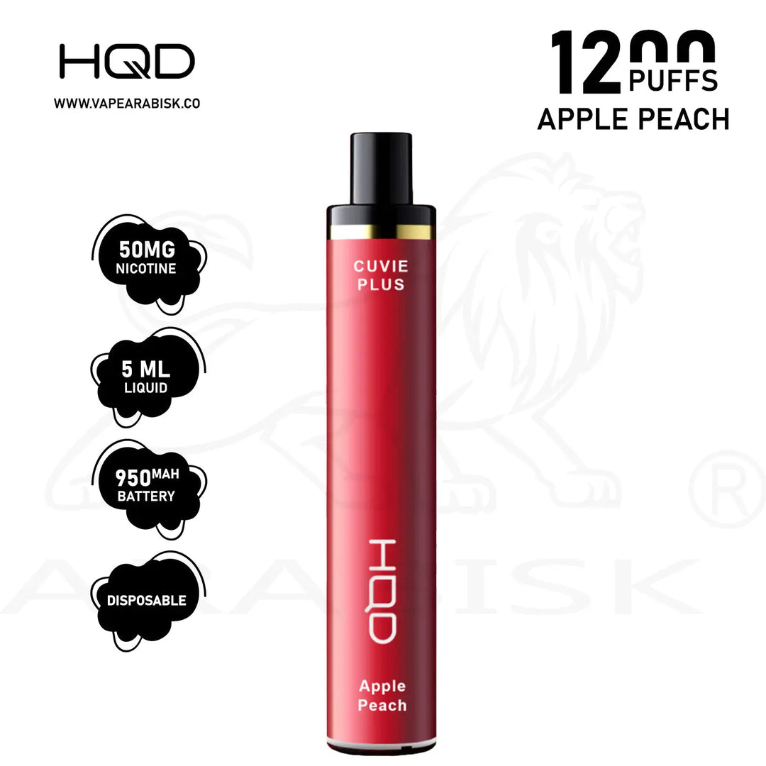 HQD CUVIE PLUS 1200 PUFFS 50MG - APPLE PEACH HQD