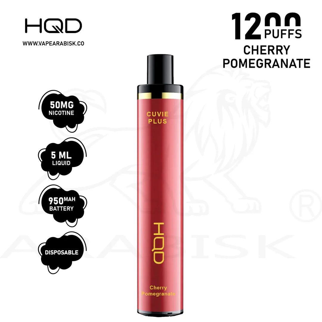 HQD CUVIE PLUS 1200 PUFFS 50MG - CHERRY POMEGRANATE HQD