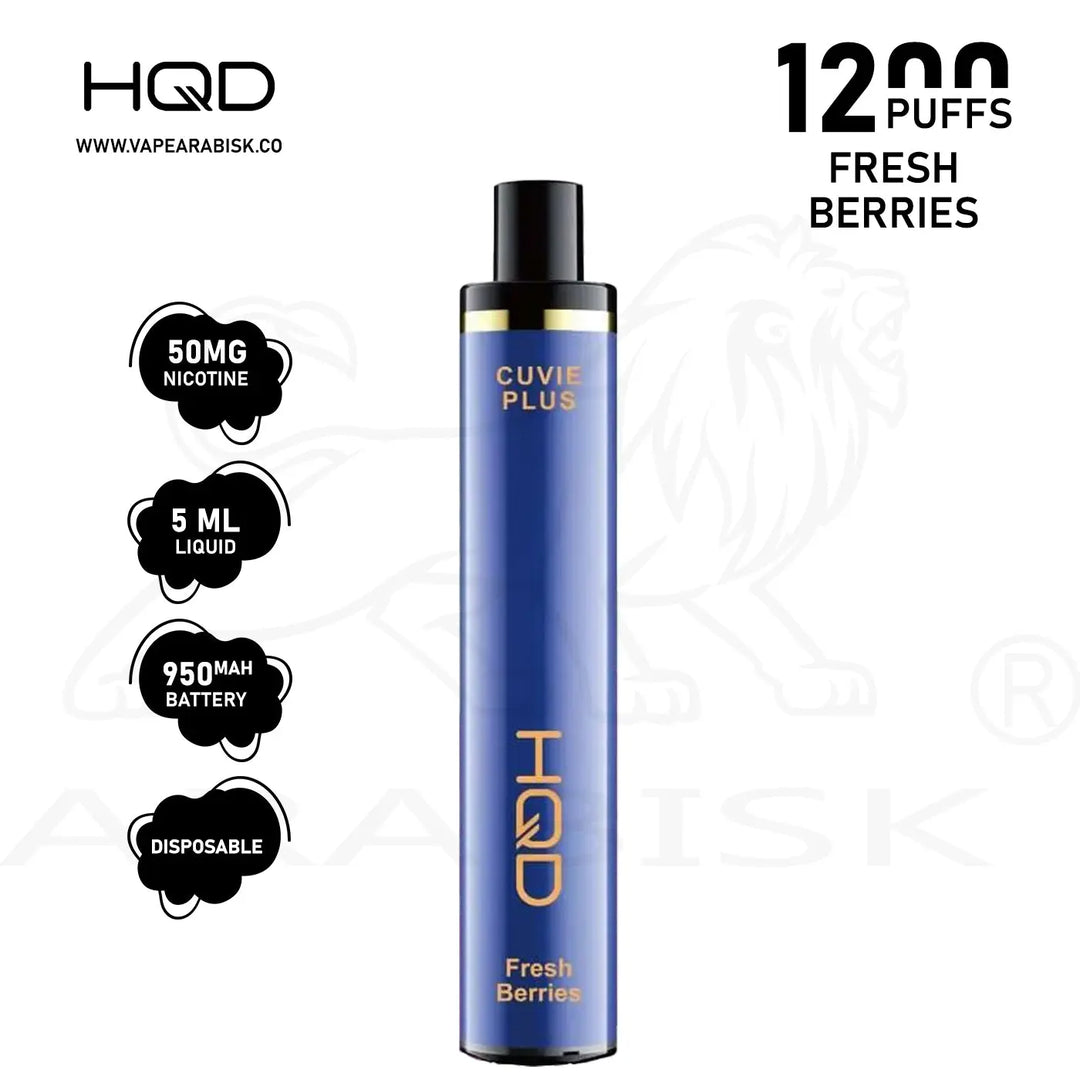 HQD CUVIE PLUS 1200 PUFFS 50MG - FRESH BERRIES HQD