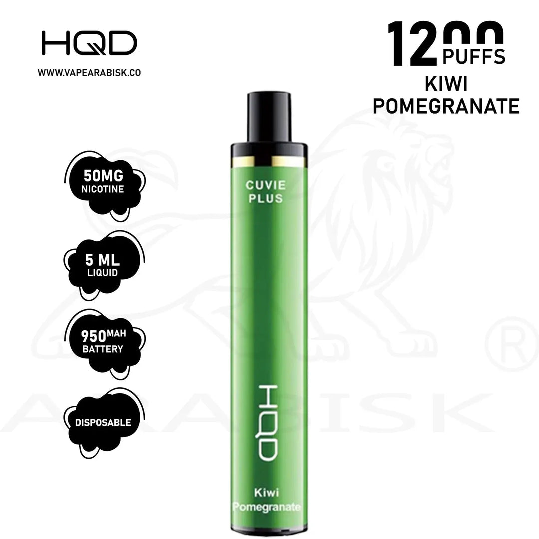 HQD CUVIE PLUS 1200 PUFFS 50MG - KIWI POMEGRANATE HQD