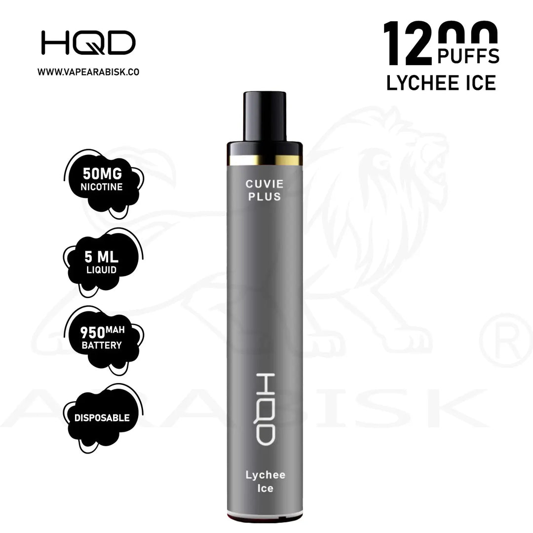 HQD CUVIE PLUS 1200 PUFFS 50MG - LYCHEE ICE HQD