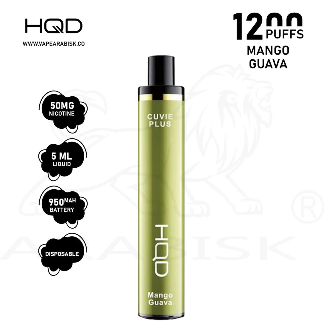 HQD CUVIE PLUS 1200 PUFFS 50MG - MANGO GUAVA HQD