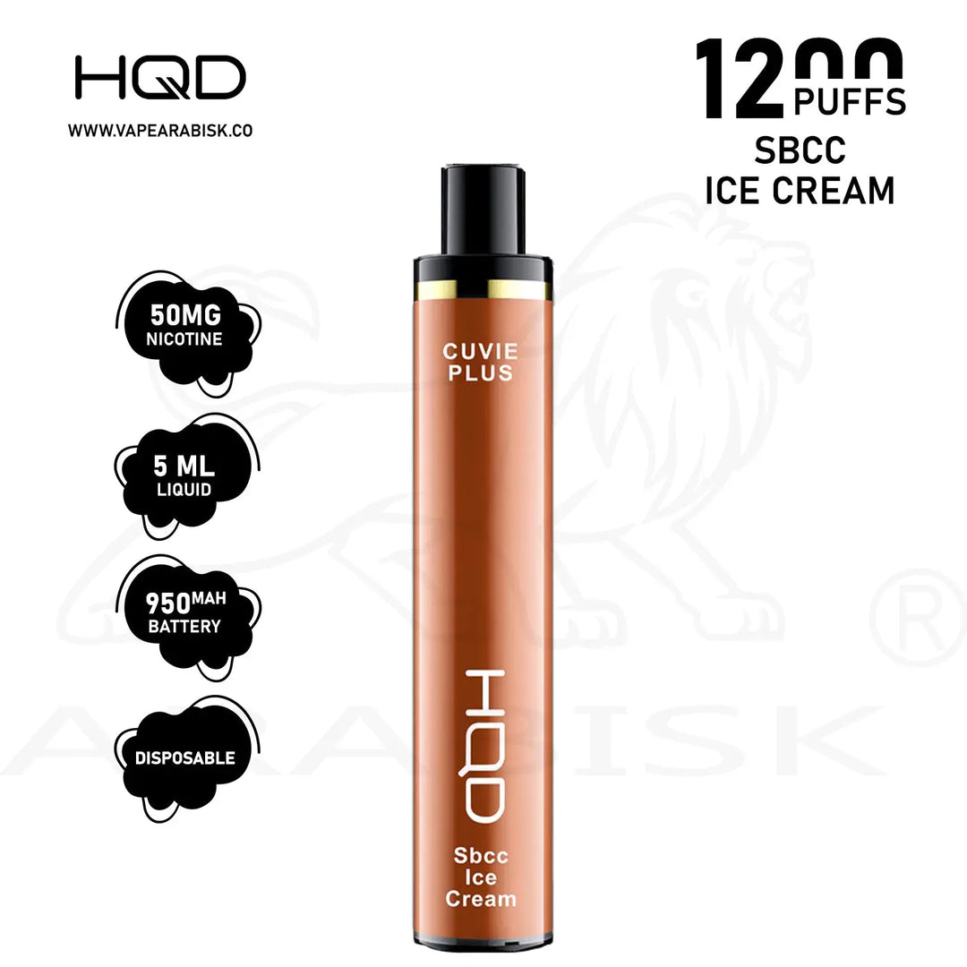 HQD CUVIE PLUS 1200 PUFFS 50MG - SBCC ICE CREAM HQD